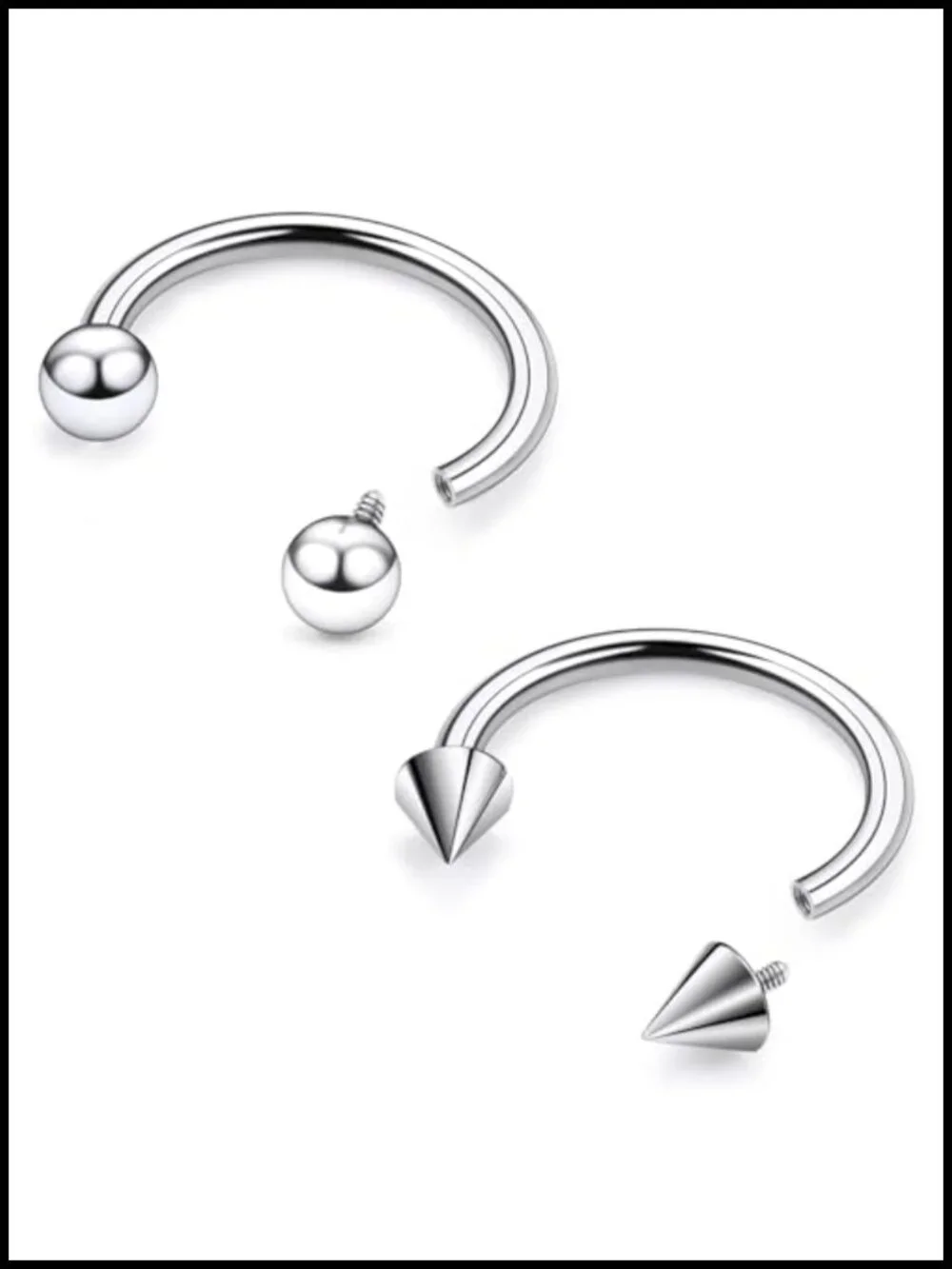 Titanium Septum Rings Internally Threaded Horseshoe Hoop Piercings